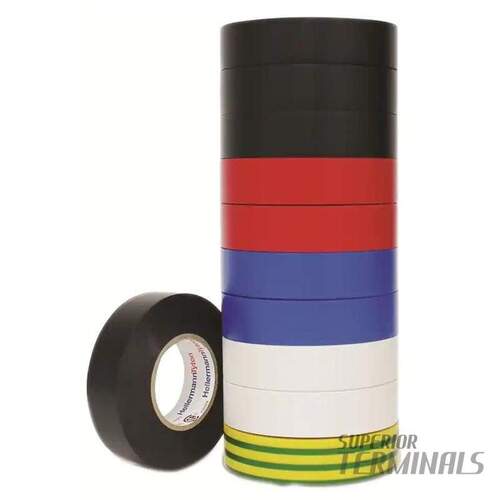 Insulation Tape Rainbow Pack of 10 0.15mm x 18mm x 20M -10C to 90C