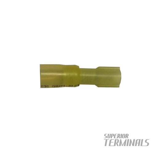Krimpa-Seal Fully Insulated Coupler, 4-6mm (12-10 AWG) Female 6.35mm (.25") (ETC) Yellow