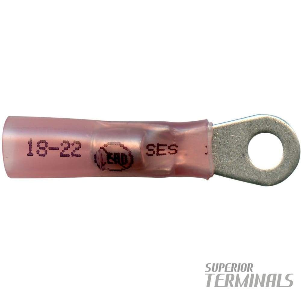LEAD-FREE ElektraLink Ring - 0.34-0.75mm2 (22-18 AWG) Ring M4 Stud (#8)