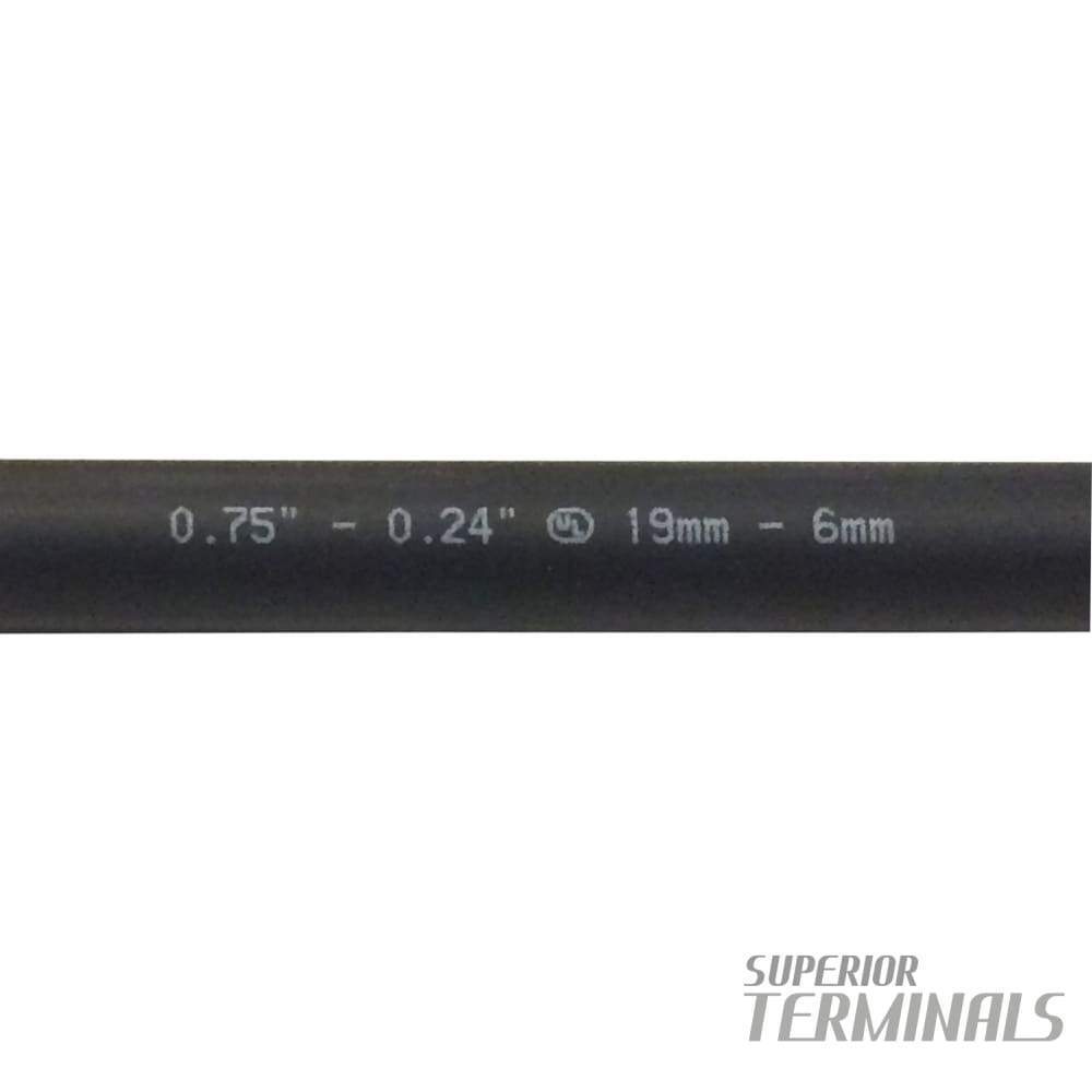 HST - Heavy-Wall w/Adh - 19mm ID (.75"), Black, 50.8mm L (2")