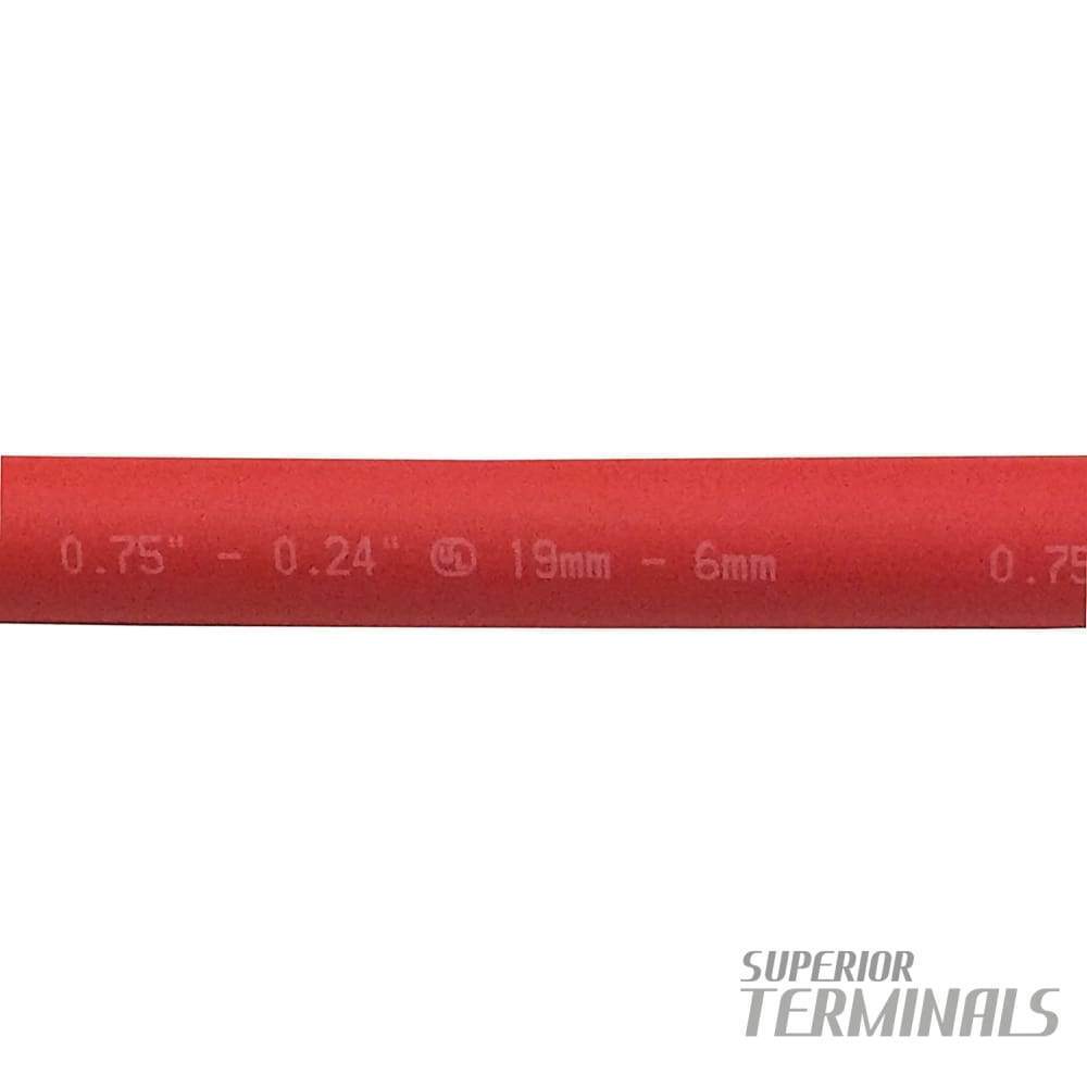 HST - Heavy-Wall w/Adh - 19mm ID (.75"), Red, 38mm L (1.50")