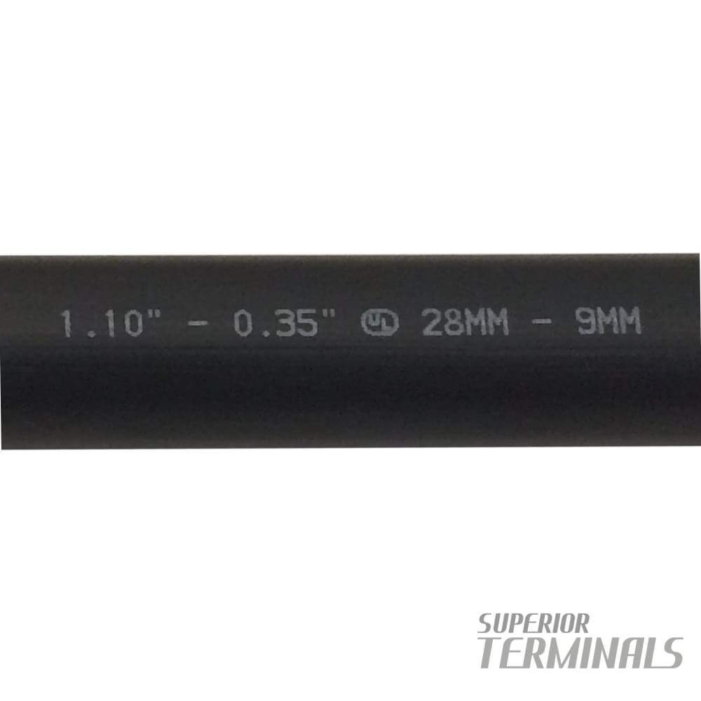HST - Heavy-Wall w/Adh -  28mm ID (1.10"), Black, 305mm L (12")