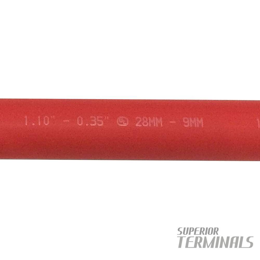 HST - Heavy-Wall w/Adh -  28mm ID (1.10"), Red, 305mm L (12")