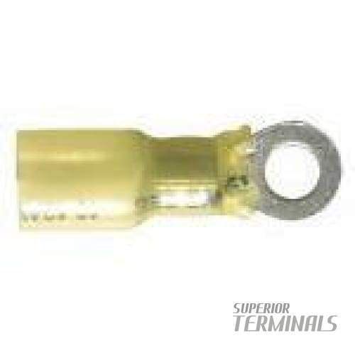 Krimpa-Seal LONG Ring Terminal - 4-6mm (12-10 AWG) M5 Stud (#10) (Yellow)