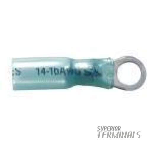 Krimpa-Seal LONG Ring Terminal - 1.5-2.5mm (16-14 AWG) M5 Stud (#10) (Blue)