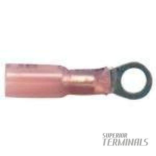 Krimpa-Seal LONG Ring Terminal - 0.34-0.75mm (22-18 AWG) M5 Stud (#10) (Red)