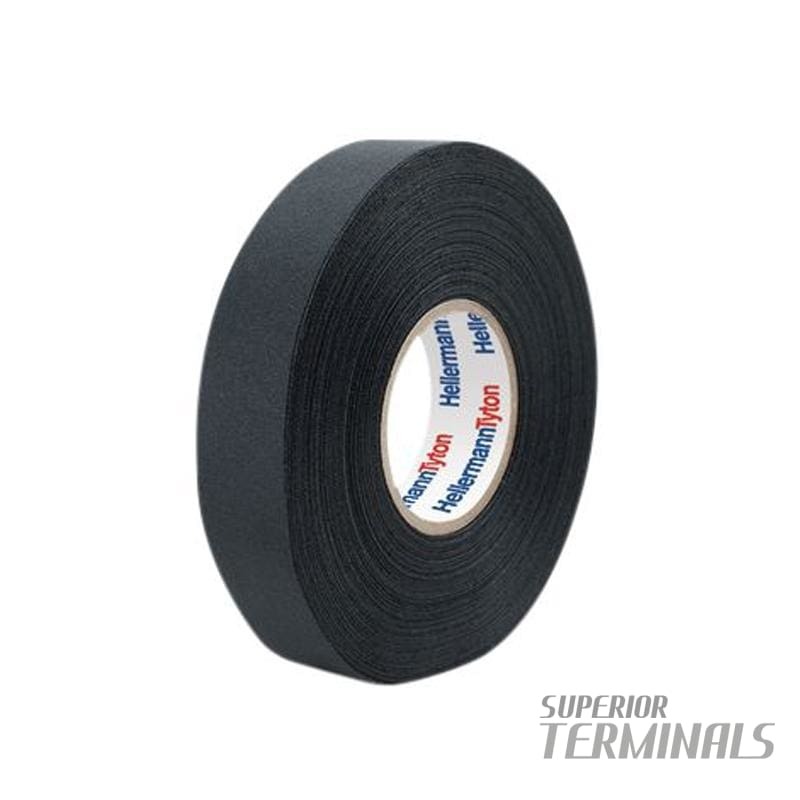 Harness Tape Poly Fabric 0.25mm x 19mm x 25M (Black) -40C to 150C