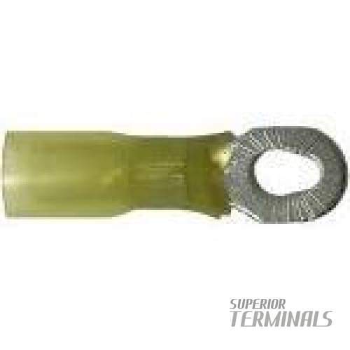 Krimpa-Seal Ring , 4-6mm2 (12-10 AWG) Ring M5 Stud (#10) (Yellow)