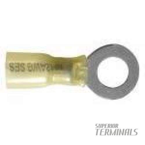 Krimpa-Seal LONG Ring Terminal - 4-6mm (12-10 AWG) M8 Stud (5/16") (Yellow)