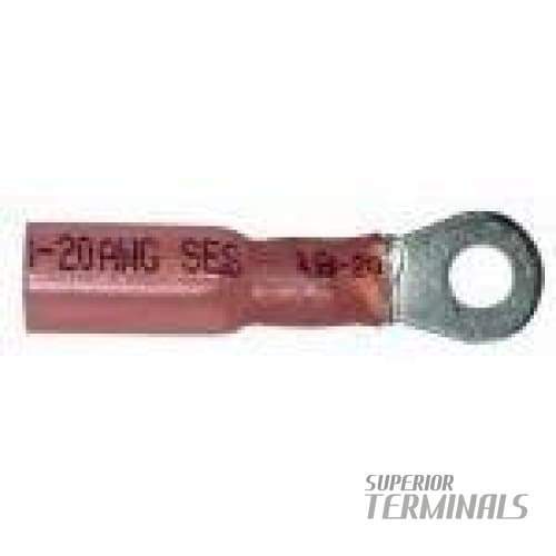 Krimpa-Seal LONG Ring Terminal - 0.34-0.75mm (22-18 AWG) M3.5 Stud (#6) (Red)