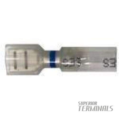 Opti-Seal Fully-Insulated Female - 1.5-2.5mm2 (16-14 AWG) 6.35mm (.250"), Banded Blue