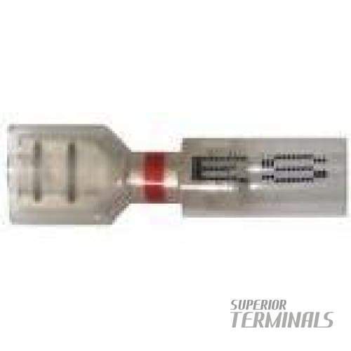 Opti-Seal Fully-Insulated Female - 0.34-0.75mm2 (22-18 AWG) 6.35mm (.250"), Banded Red